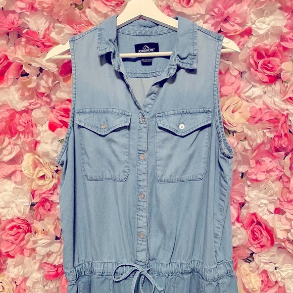 Jordache Denim Look Romper Sz M - Picture 3 of 7
